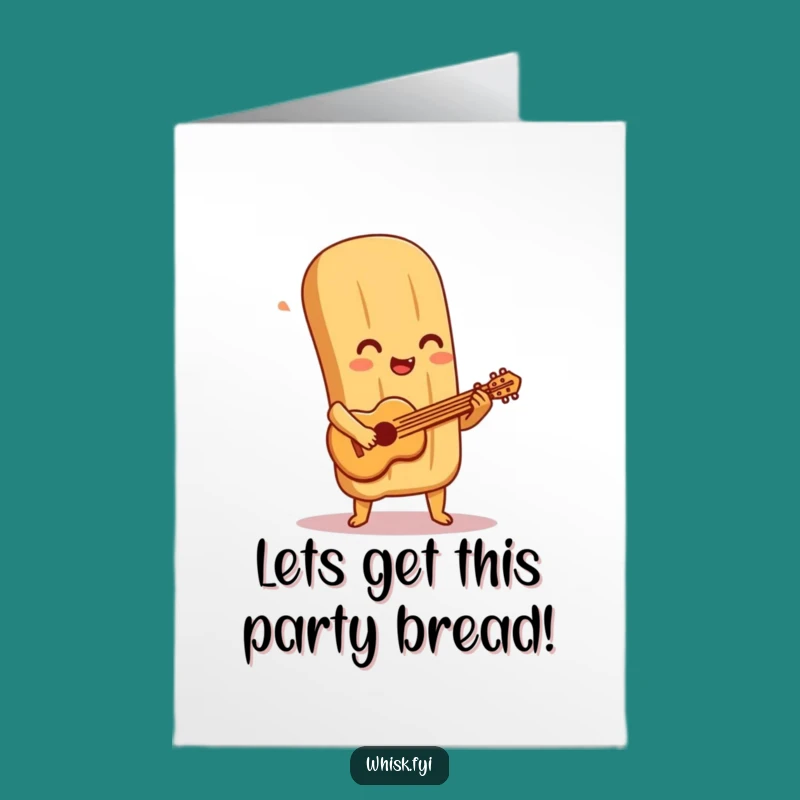 Free Printable Baguette Birthday Card: Pastry Guitar Fun, Downloadable Gift