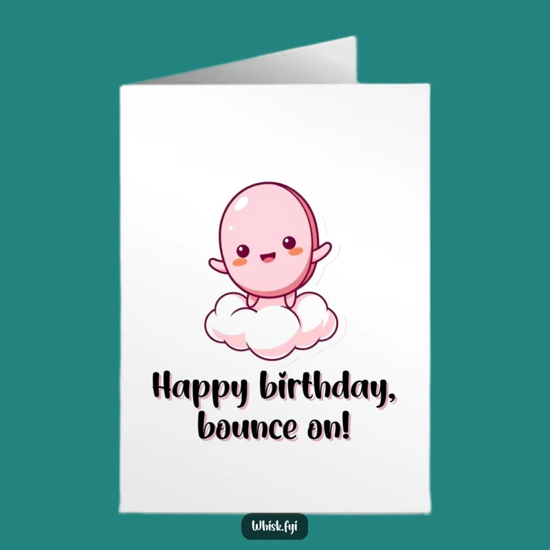 Free Printable Birthday Card: Giddy Macaron, Bouncing Fun, Hilarious Downloadable Gift