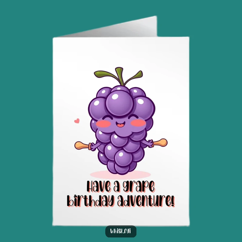 Free Printable Birthday Card: Grape Rolling Dough Fun Downloadable Gift