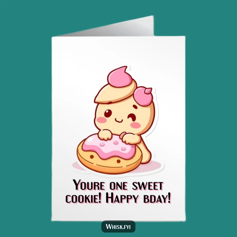 Free Printable Funny Birthday Card: Sweet Kawaii Cookie Decorating Downloadable Gift