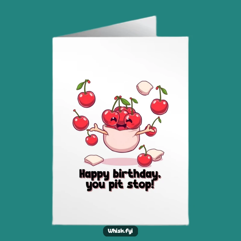 Cherries Juggling Flour Birthday Card Free Printable - Fun DIY Downloadable Gift