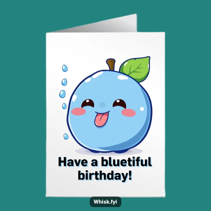 Funny Free Printable Blueberry Birthday Card: Mischievous Treat Catcher DIY Downloadable Gift