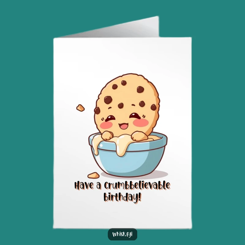 Free Printable Birthday Card: Giggling Cookie Dunk Funny Downloadable Gift