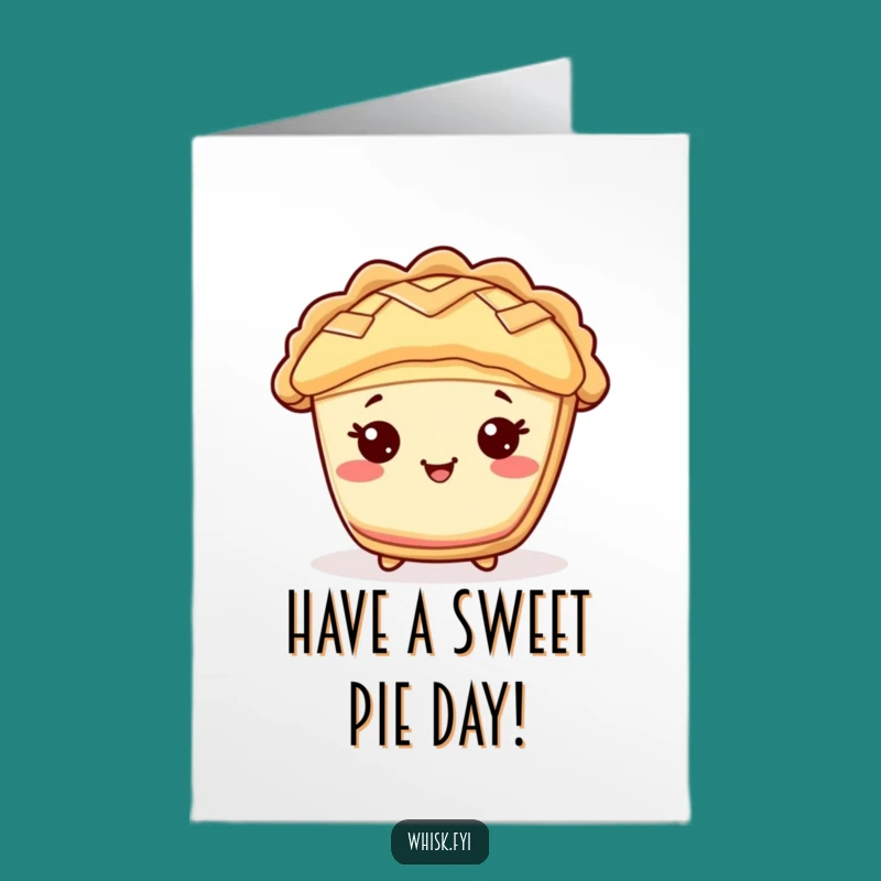 Free Printable Funny Birthday Card: Cheerful Kawaii Pie for a Joyous Celebration