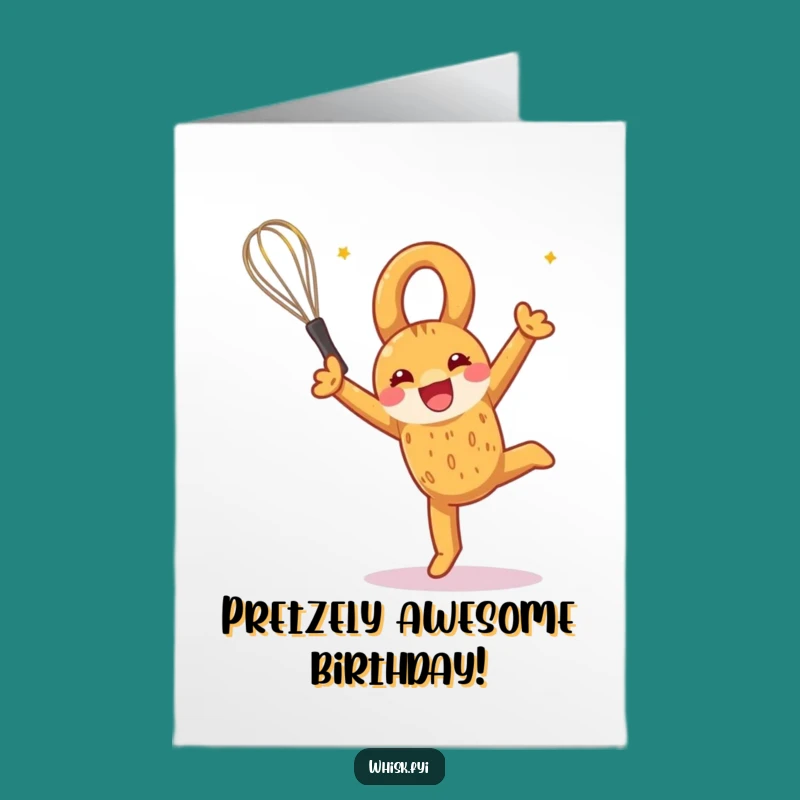 Free Printable Birthday Card: Pretzel Somesault Funny Downloadable Gift