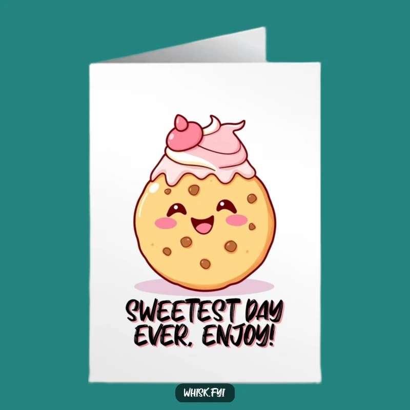 Sweet Free Printable Birthday Card: Kawaii Cookie Icing Itself Downloadable Gift