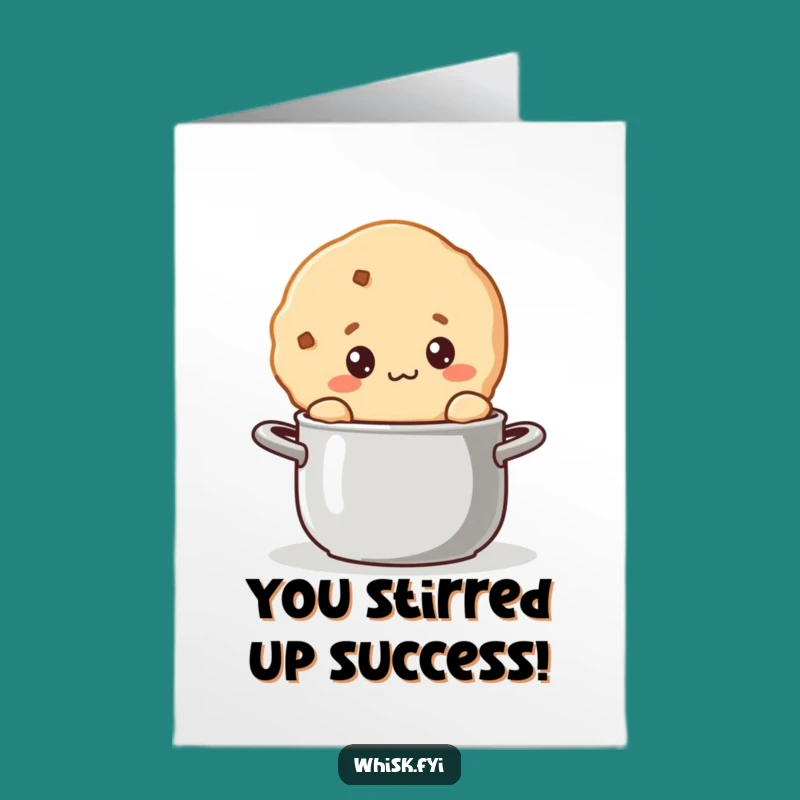 Free Printable Congrats Card: Curious Cookie Stirring Pot Digital Art for New Ventures