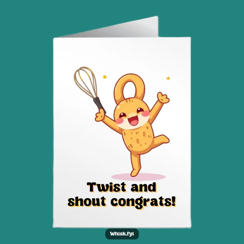 Free Printable Congrats Card: Pretzel Whisk Funny Downloadable Gift