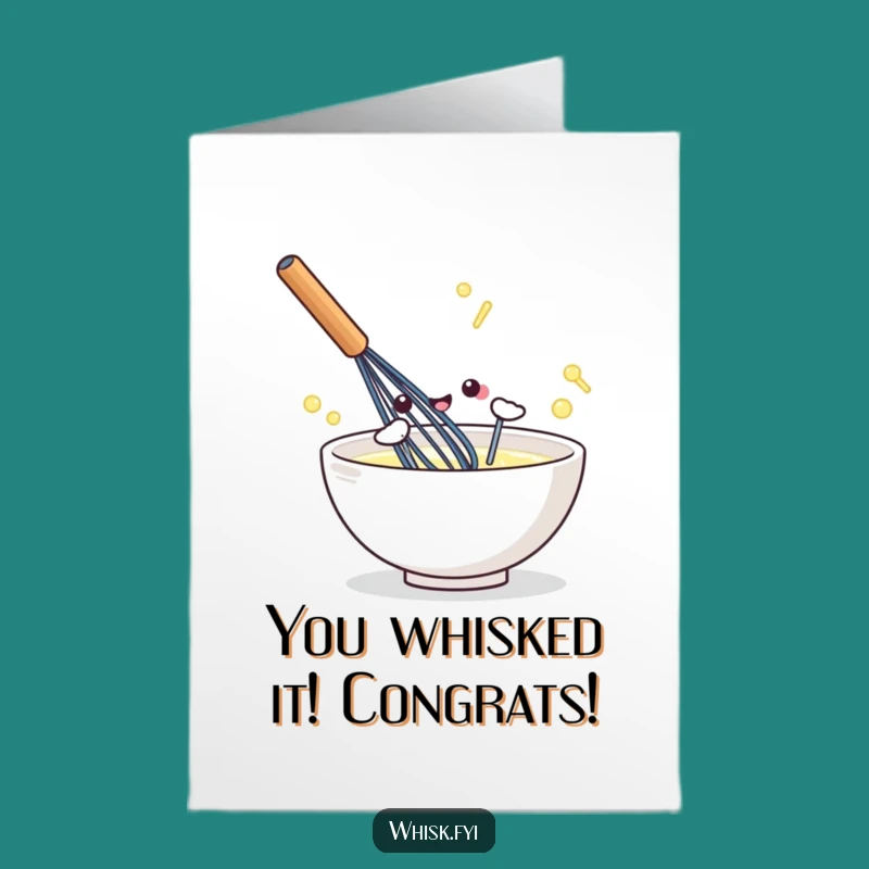 Free Printable Kawaii Whisk Congrats Card: Stirring Up Success, Download!
