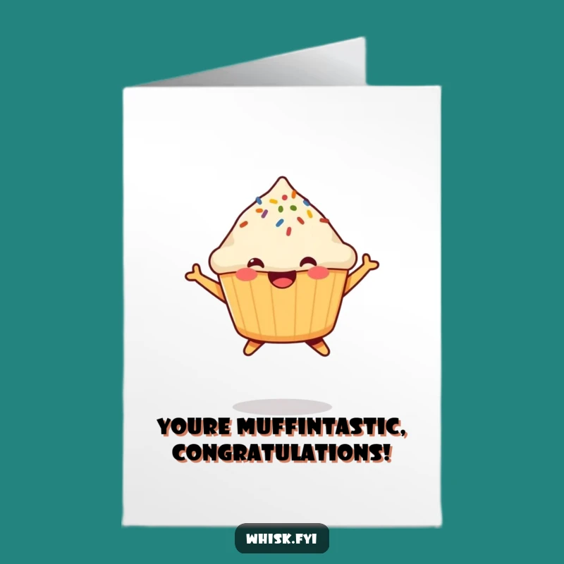 Free Printable Muffin Congratulations Card: Jumping Sprinkle Fun!