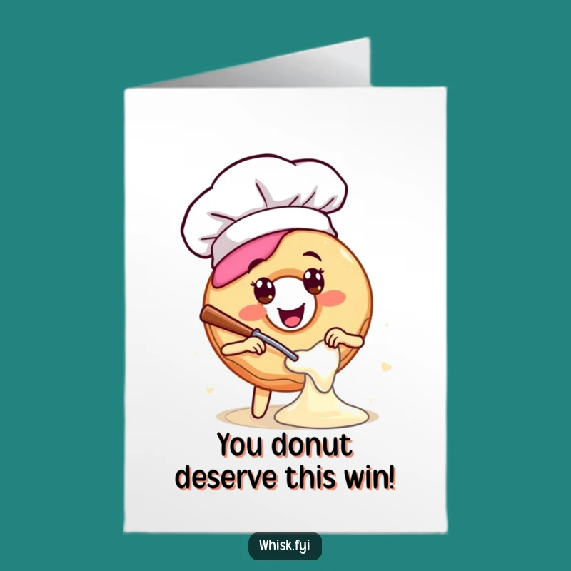 Free Printable Congratulations Card Donut Chef - Funny Downloadable Baking Achievement Greeting