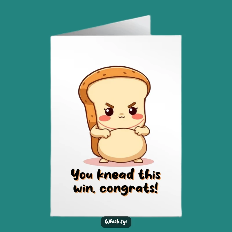 Free Printable Bread Congrats Card: Proud Baker Character DIY Downloadable