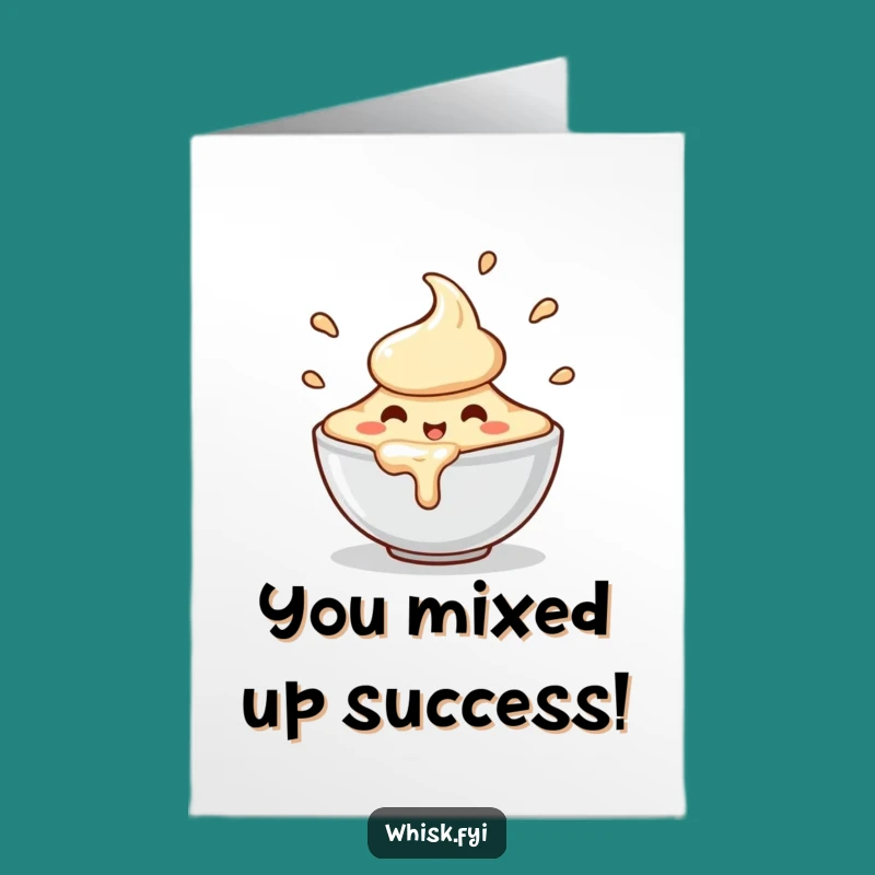 Free Printable Congrats Card: Batter Spill Success - Funny Downloadable