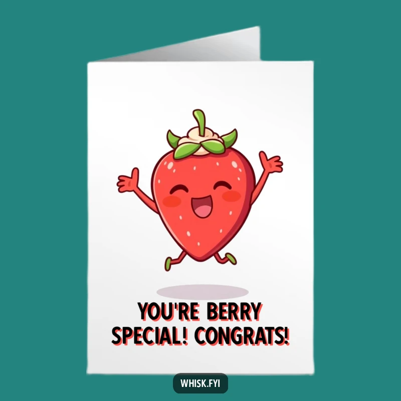 Free Printable Congrats Card: Strawberry's Sweet Success - Hilarious Downloadable Gift