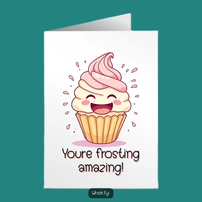 Free Printable Cupcake Congrats Card: Funny Frosting Explosion, Downloadable