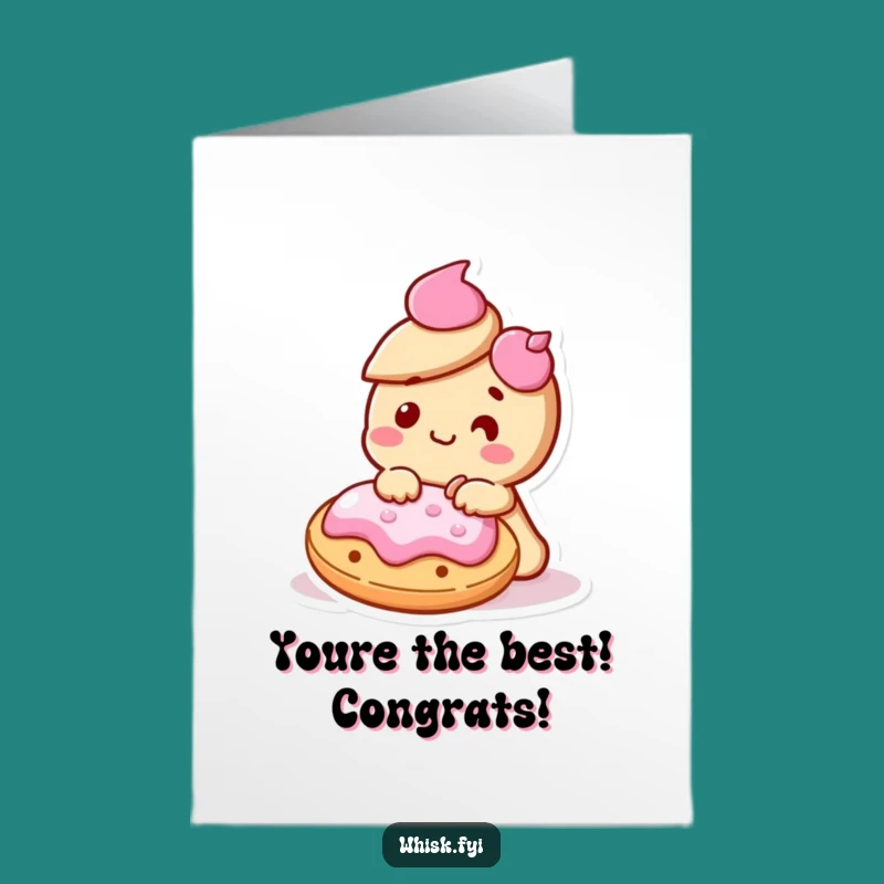 Free Printable Kawaii Cookie Card: Icing Congrats Downloadable Gift