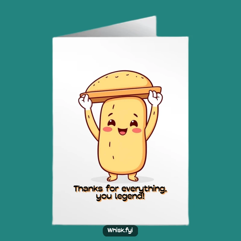 Free Printable Baguette Thank You Card: Funny Baker Downloadable Gift!