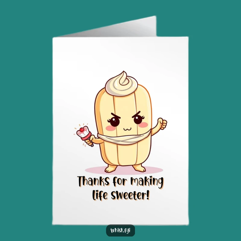 Free Printable Thank You Card: Baguette Frosting Creation for a Sweet, Funny Gratitude