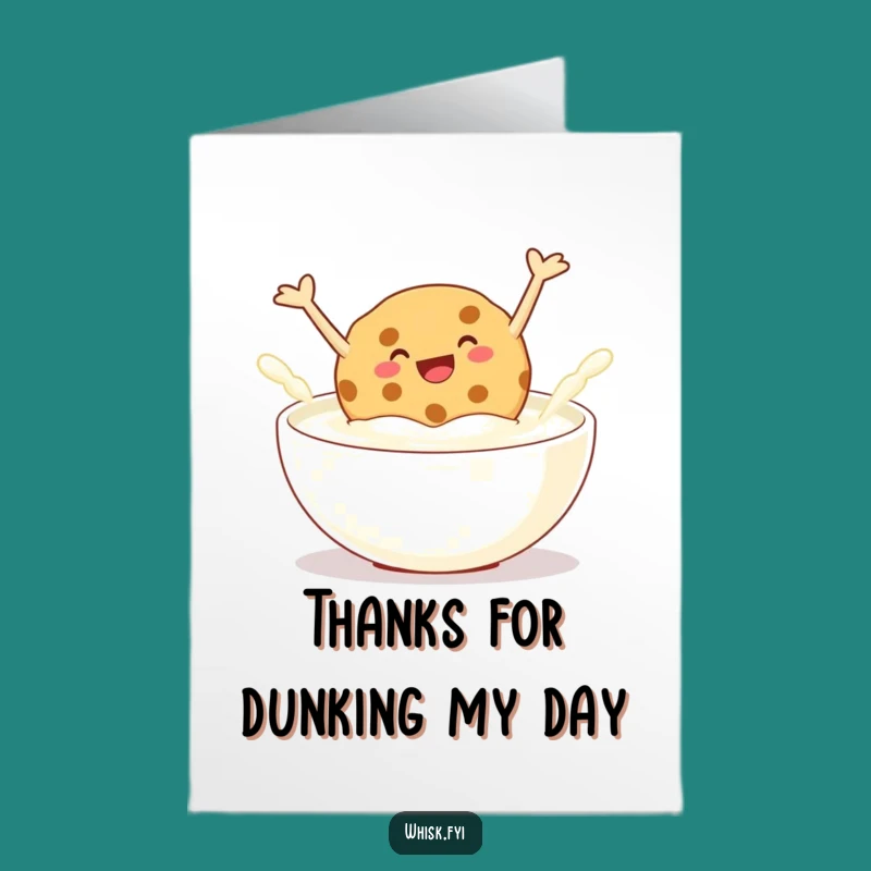 Free Printable Thank You Card Cookie Jumping - Humorous Downloadable Sweet Appreciation Greeting