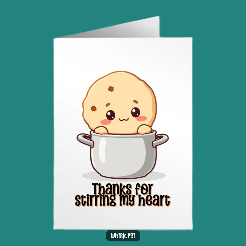 Free Printable Thank You Card: Curious Cookie Stirring Pot Digital Art for Appreciative Thanks