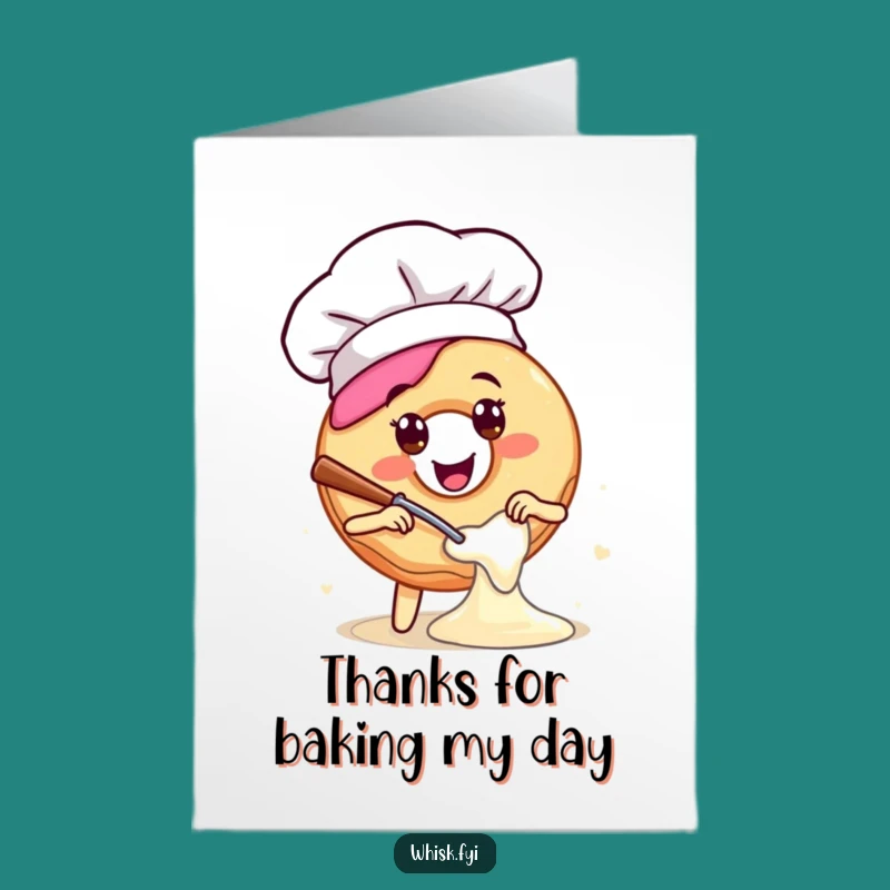 Free Printable Thank You Card Donut Chef - Humorous Downloadable Baking Appreciation Greeting