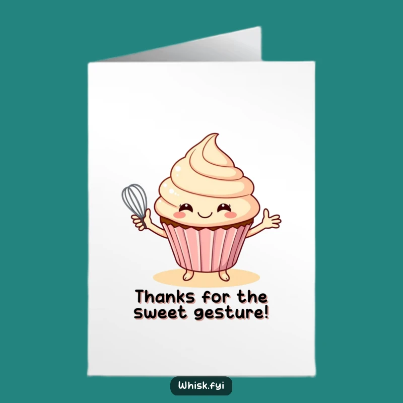Free Printable Thank You Card: Funny Cupcake Helper - Downloadable Gratitude