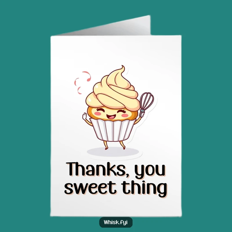 Free Printable Thank You Card: Happy Cupcake Twirling, A Humorous Downloadable Gift of Thanks!
