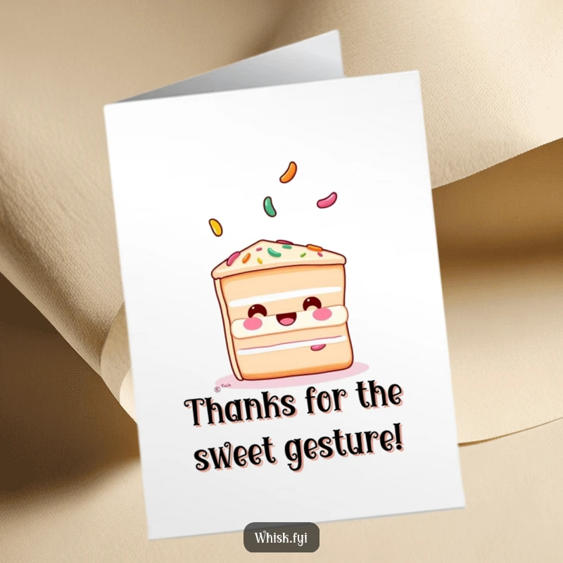 Funny Free Printable Thank You Card: A playful cake juggles sprinkles, offering a delightful thank you.
