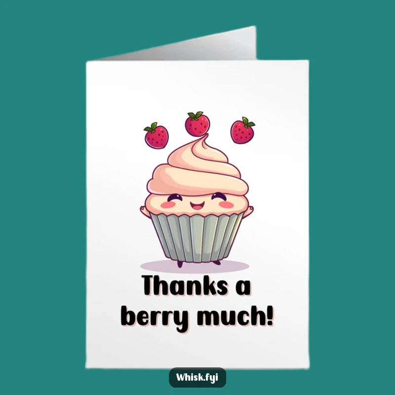 Free Printable Thank You Card: Juggling Cupcake, a Sweet & Funny Downloadable Gift
