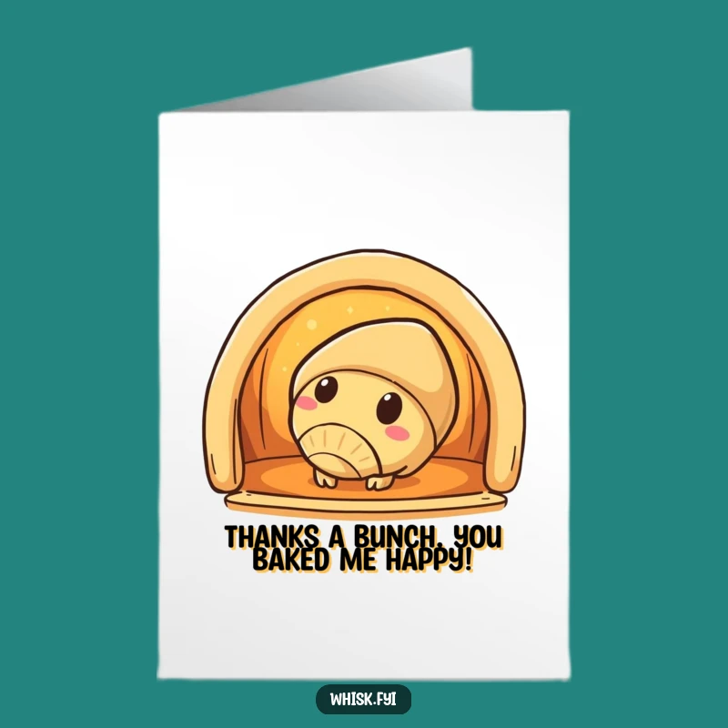 Free Printable Thank You Card: Toasty Croissant Oven Peek for a Heartfelt, Funny Gift
