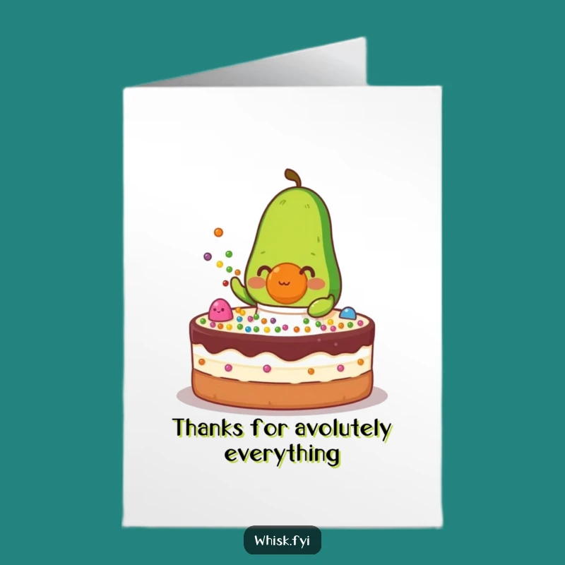 Free Printable Thank You Card: Avocado Baking Gratitude Downloadable Gift