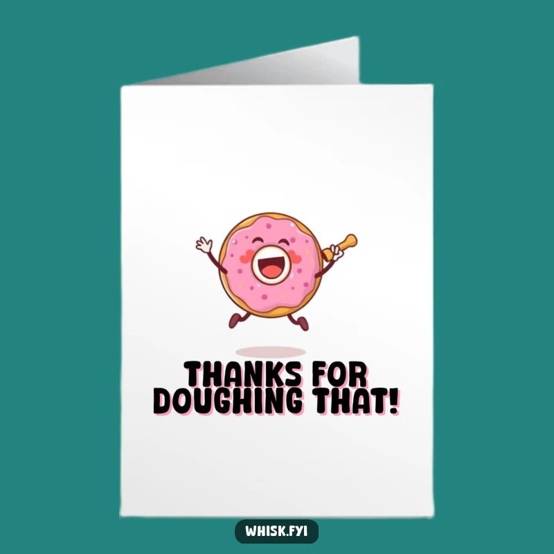 Free Printable Thank You Card: Funny Donut's Jump - Downloadable Gratitude