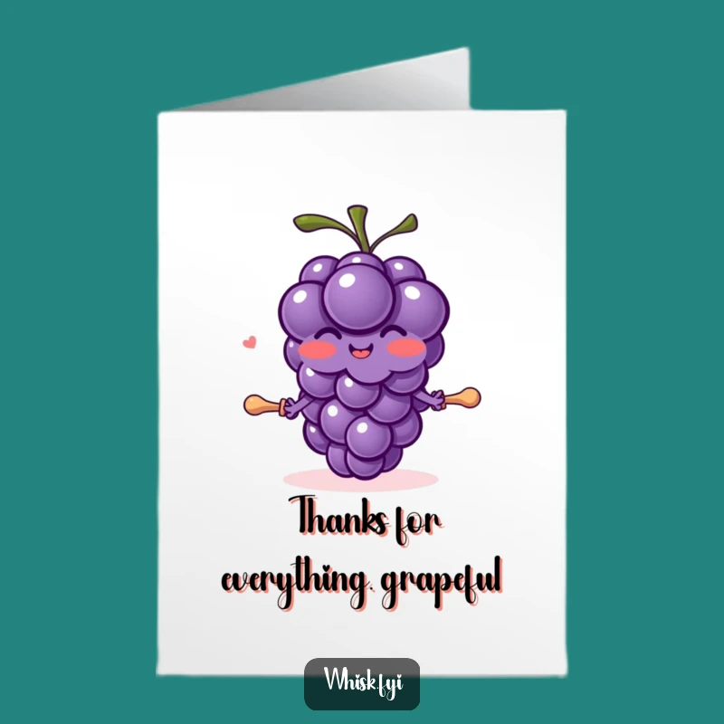 Free Printable Thank You Card: Grape Rolling Gratitude Downloadable Gift