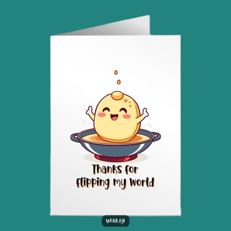 Free Printable Thank You Card: Cheerful Pancake Flipping Digital Art for Sincere Gratitude