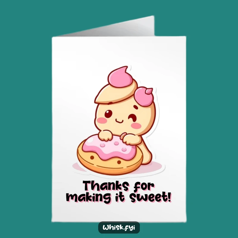 Free Printable Thank You Card: Sweet Kawaii Cookie Appreciation Downloadable Gift