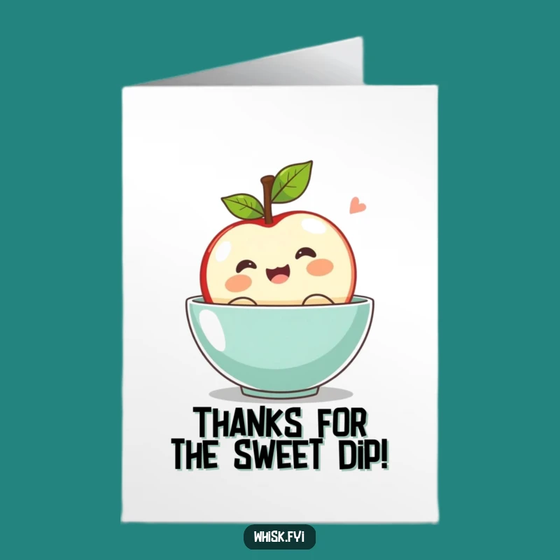 Bubbly Free Printable Thank You Card: Kawaii Apple Bobbing Thanks Downloadable