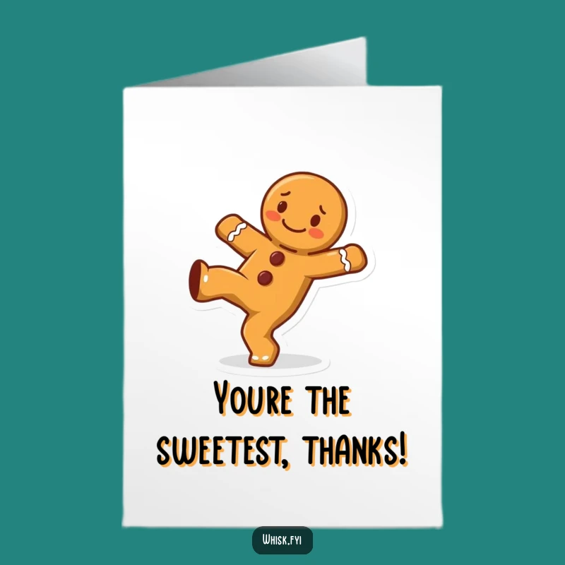Gingerbread Man Cartwheel Thank You Card Free Printable - Fun DIY Downloadable Gift