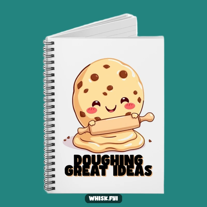 Funny Cookie Dough Rolling Notebook - Creative Baking Journal Gift