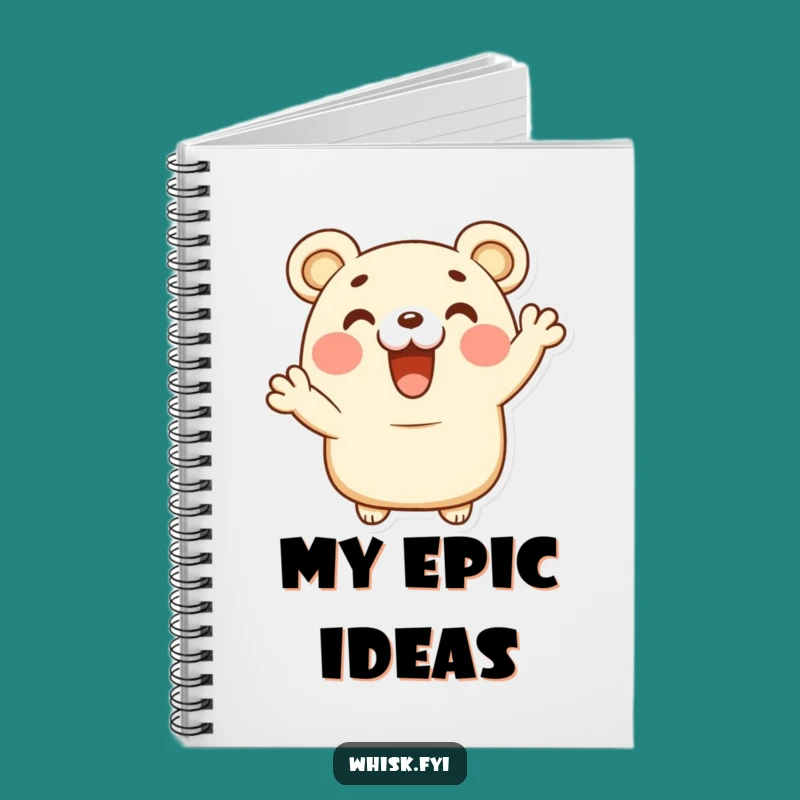 Funny Bear Claw Notebook - Happy Pastry Character, Jot Down Cheers