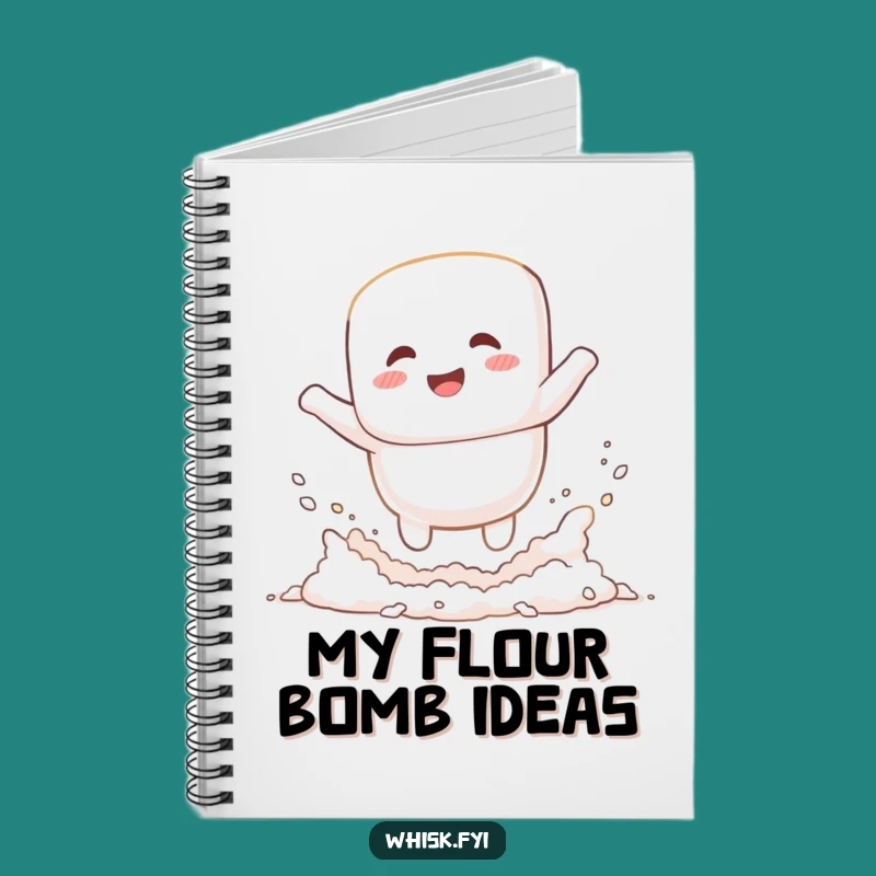 Funny Marshmallow Flour Notebook - Cute Baking Journal Gift