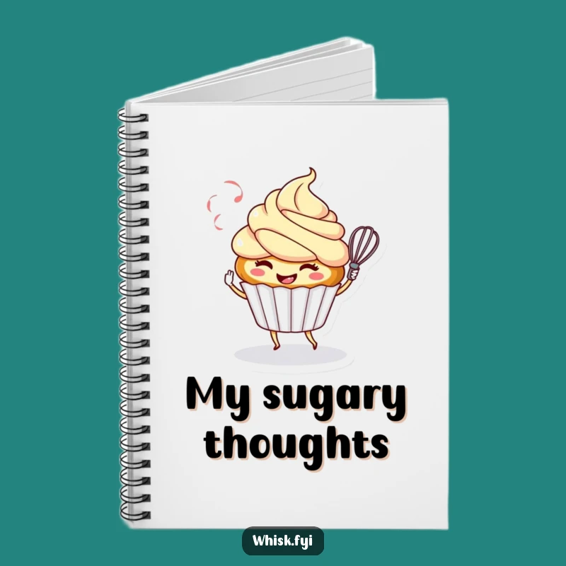 Funny Cupcake Whisk Notebook: Jot Down Sweet Ideas with Humor