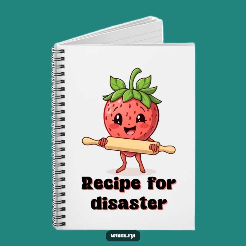 Funny Strawberry Rolling Pin Notebook: Jot Down Recipes with Determined Baking Humor