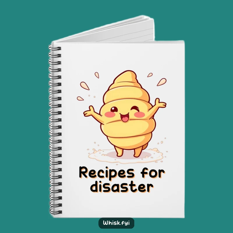 Funny Kawaii Croissant Notebook - Playful Baker's Journal Humor Gift