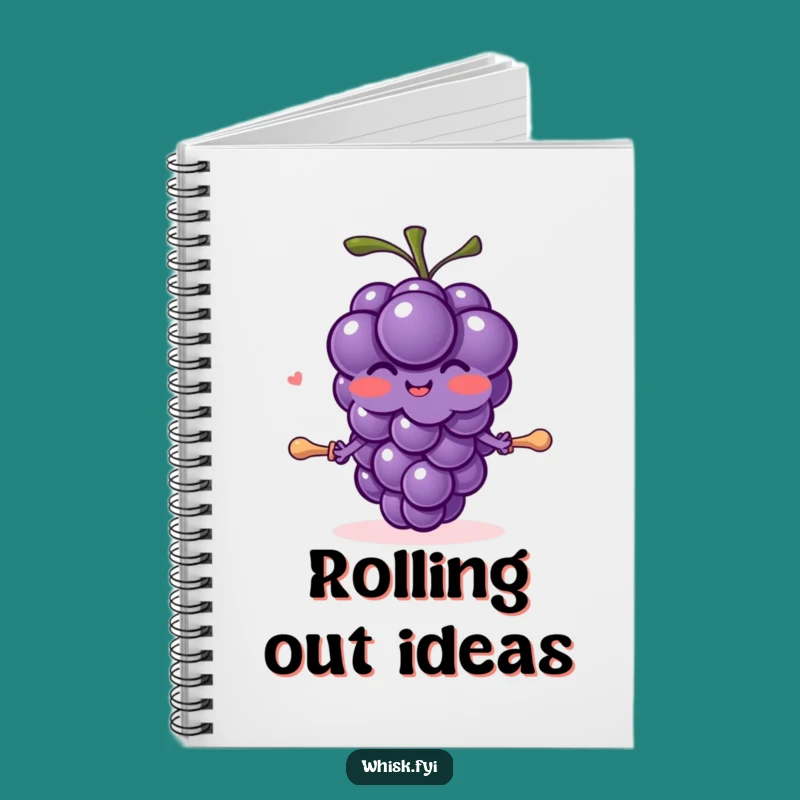 Funny Grape Baker Notebook - Joyful Dough Rolling Journal, Great Funny Gift