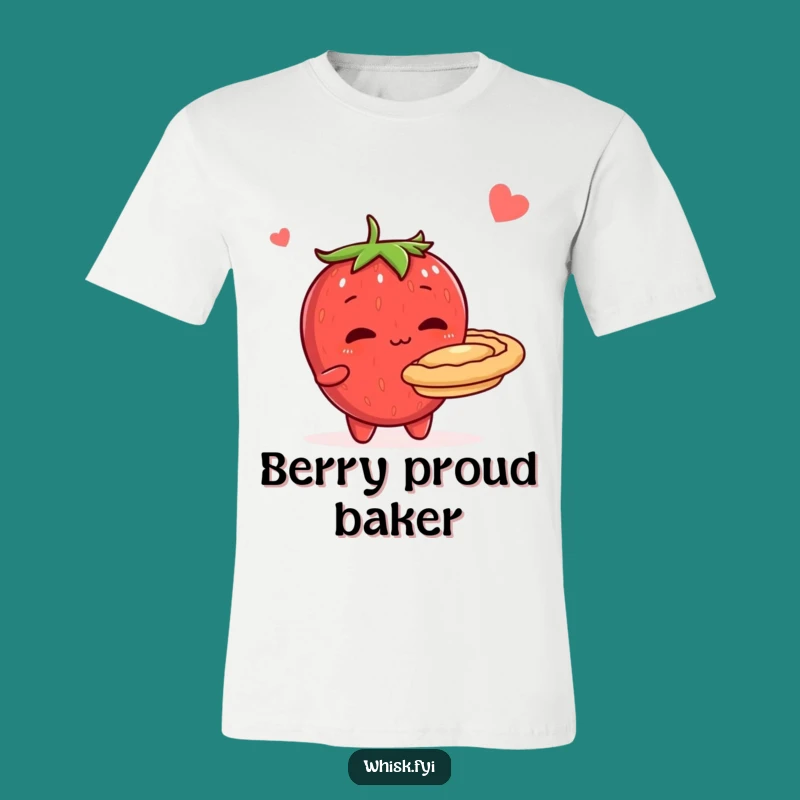 Funny Shy Strawberry Baking T-Shirt - Cute Pie Lover Graphic Tee