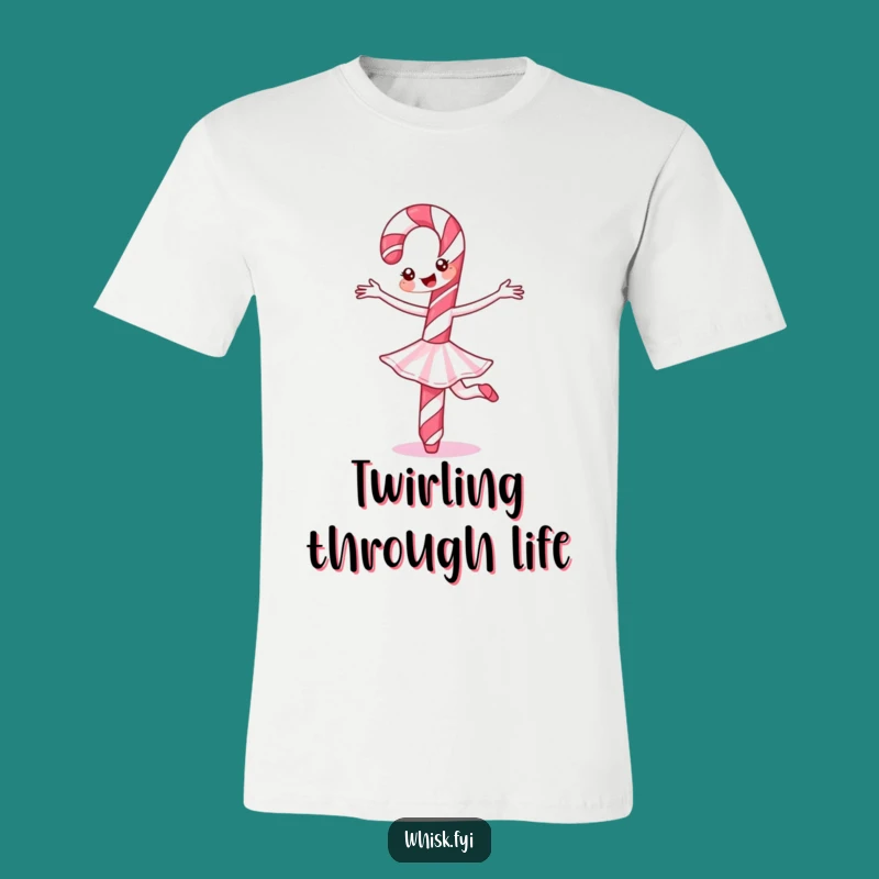 Funny Candy Cane Ballet T-Shirt: Festive Twirls, Perfect Gift!