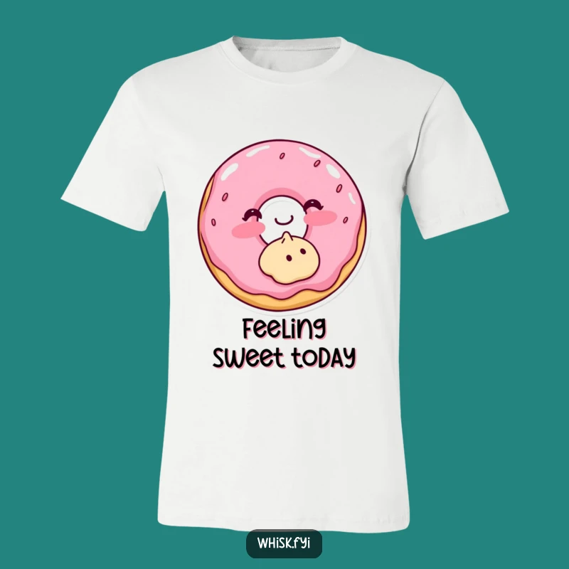 Funny Donut Blushing T-Shirt A Cute Shy Baker Humor Gift