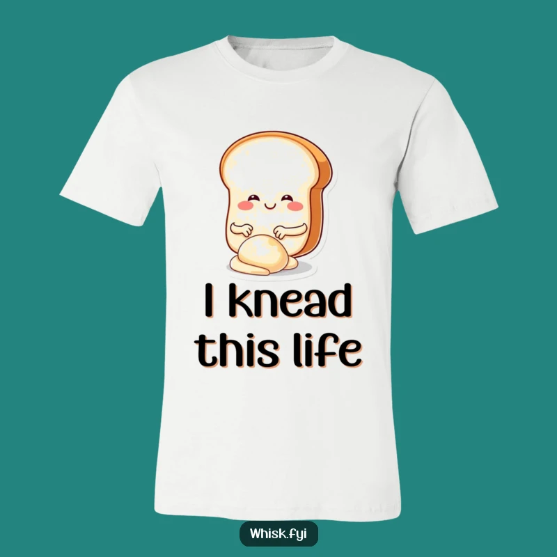 Funny Bread Kneading Dough T-Shirt: Cute Baker Character Tee for Foodies