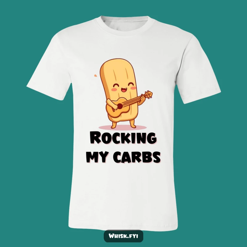 Funny Baguette Guitar T-Shirt: Pastry Rock Star Design, Perfect Funny Gift for Musicians