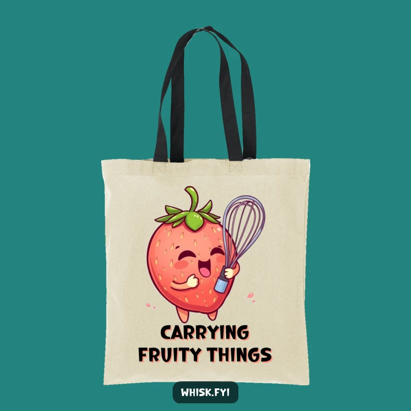 Funny Strawberry Whisk Tote Bag: Carry Your Fun Hilariously